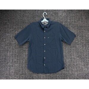 The North Face Shirt Mens Small Blue Striped Short Sleeve Casual Preppy Outdoor